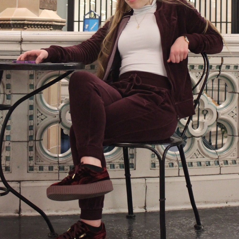 Puma Burgundy Velvet Tracksuit